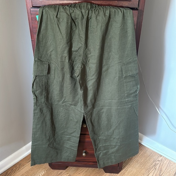 Gap Mid Rise Linen-Cotton Pull-On Cargo Pants Olive Green brand new with tags! - Picture 6 of 6